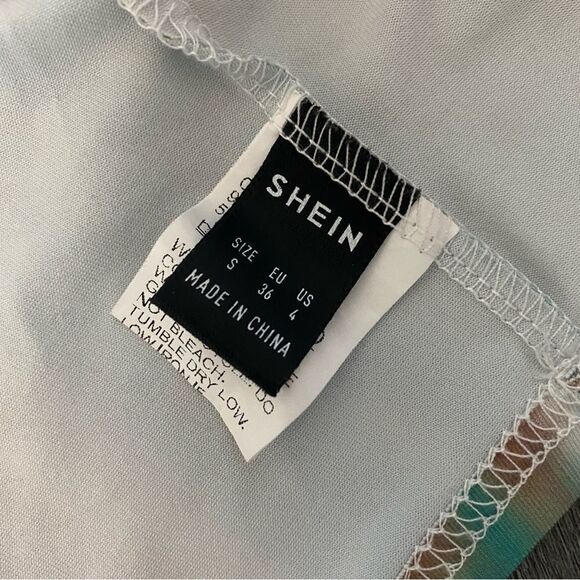 SHEIN Wrap Top Small Adjustable Aqua Teal Festival Party Crop - Picture 5 of 9
